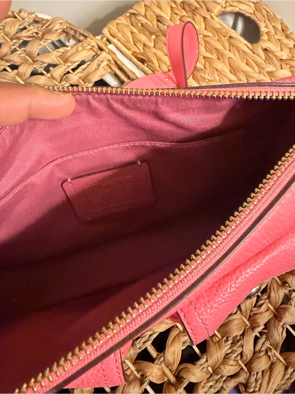 Coach Pink Pebbled Leather Crossbody with Coin Pouch and Front Pockets - Picture 4 of 4